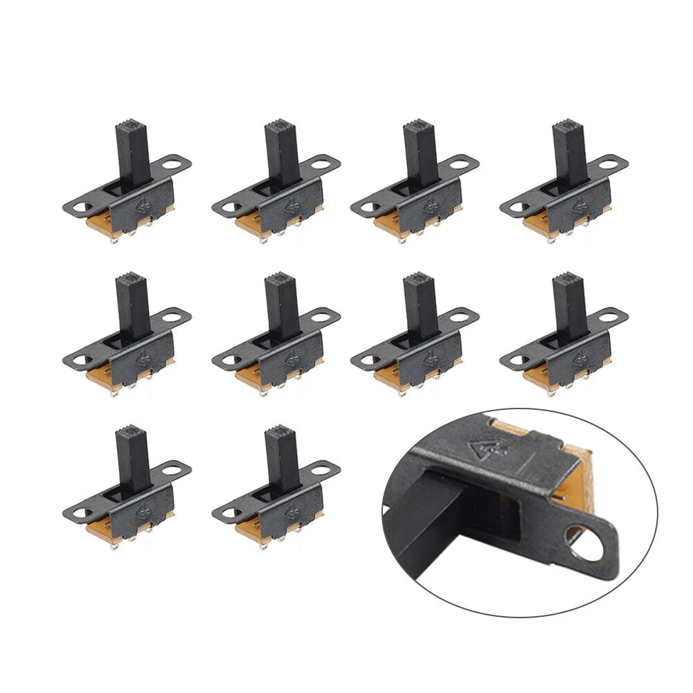 10Pcs Mini Vertical Slide Switch SPDT 3 Terminal for PCB Panel