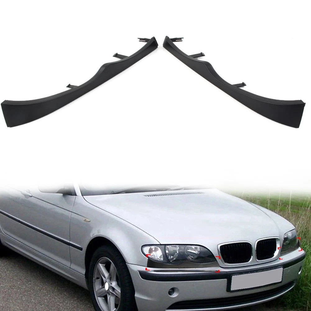 Pair Front Under Headlight Molding Cover Trim For BMW 3 Series E46 4 Door 98-05