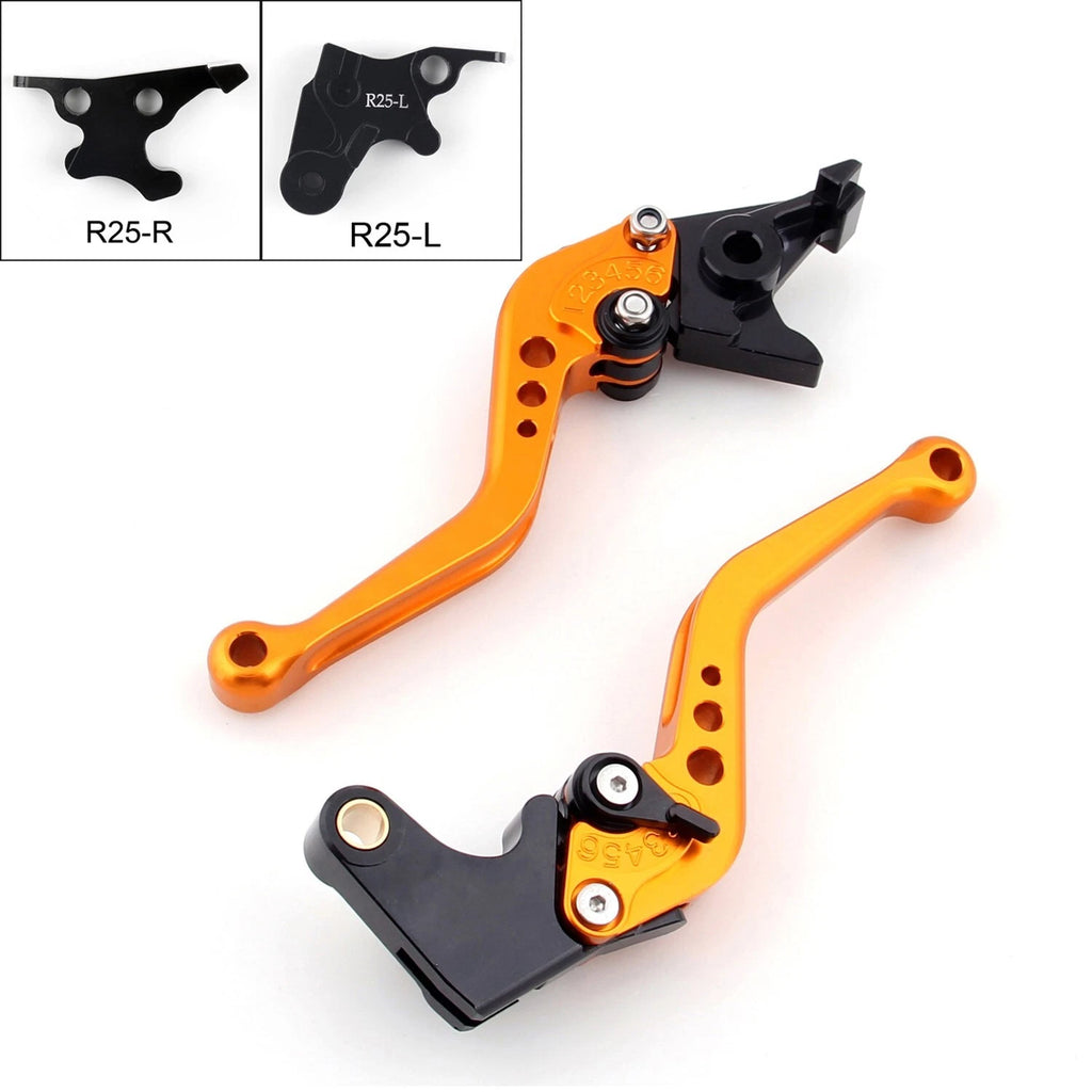 Short Brake Clutch Levers for Yamaha YZF R25 R3 (2014–2015) Gold
