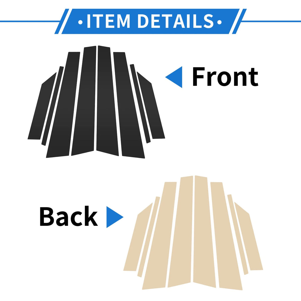 8 Pcs Door Pillar Window Trim Replacement for Hyundai Creta (2014–2019)