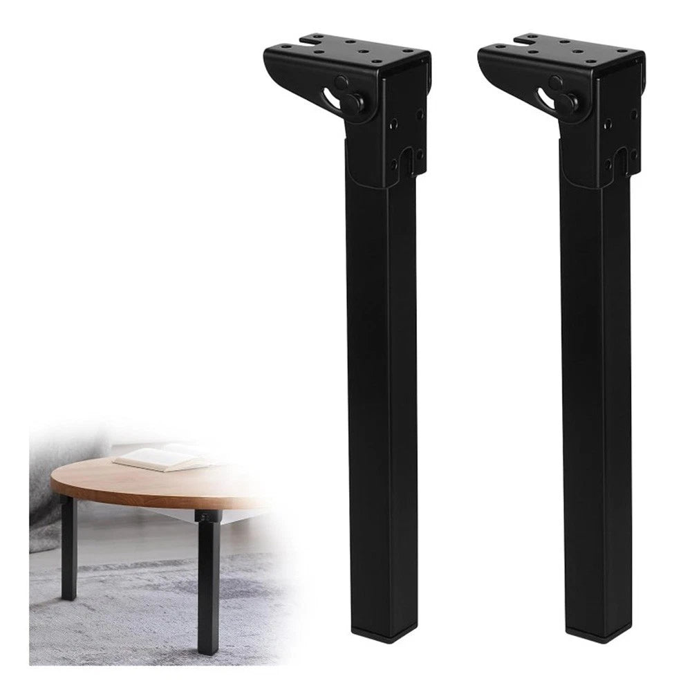 2 Pack Folding Iron Table Legs 90 Degree with Rubber Feet for Tables, Beds, Sofas