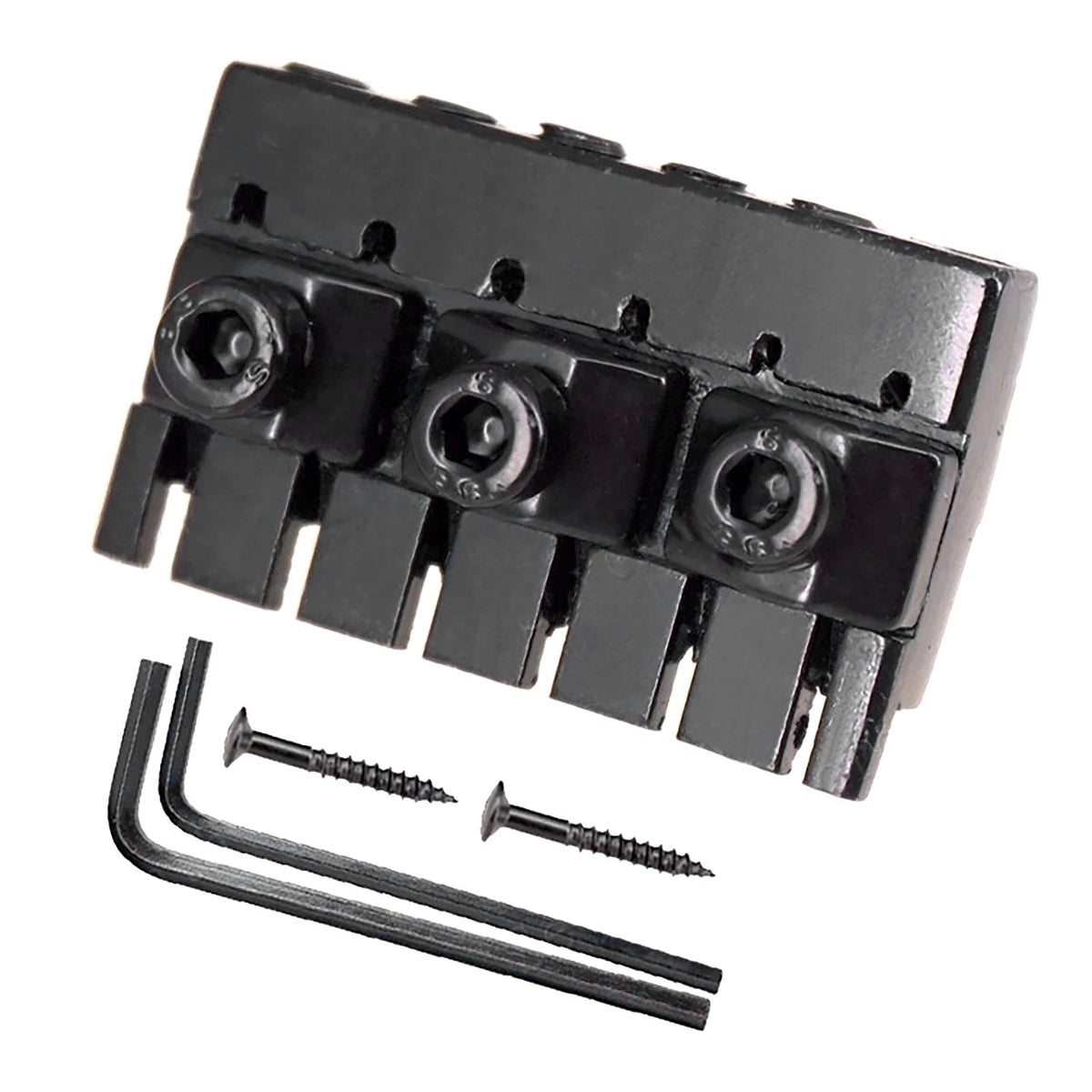 6-String Lock Nut for Headless Electric Guitar (Black Zinc Alloy)