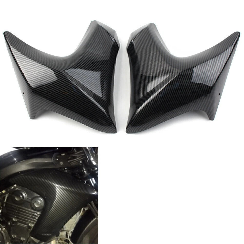 2X Carbon Fiber Radiator Cap Fairing Compression Plate for Kawasaki ER6N (2012–2016)