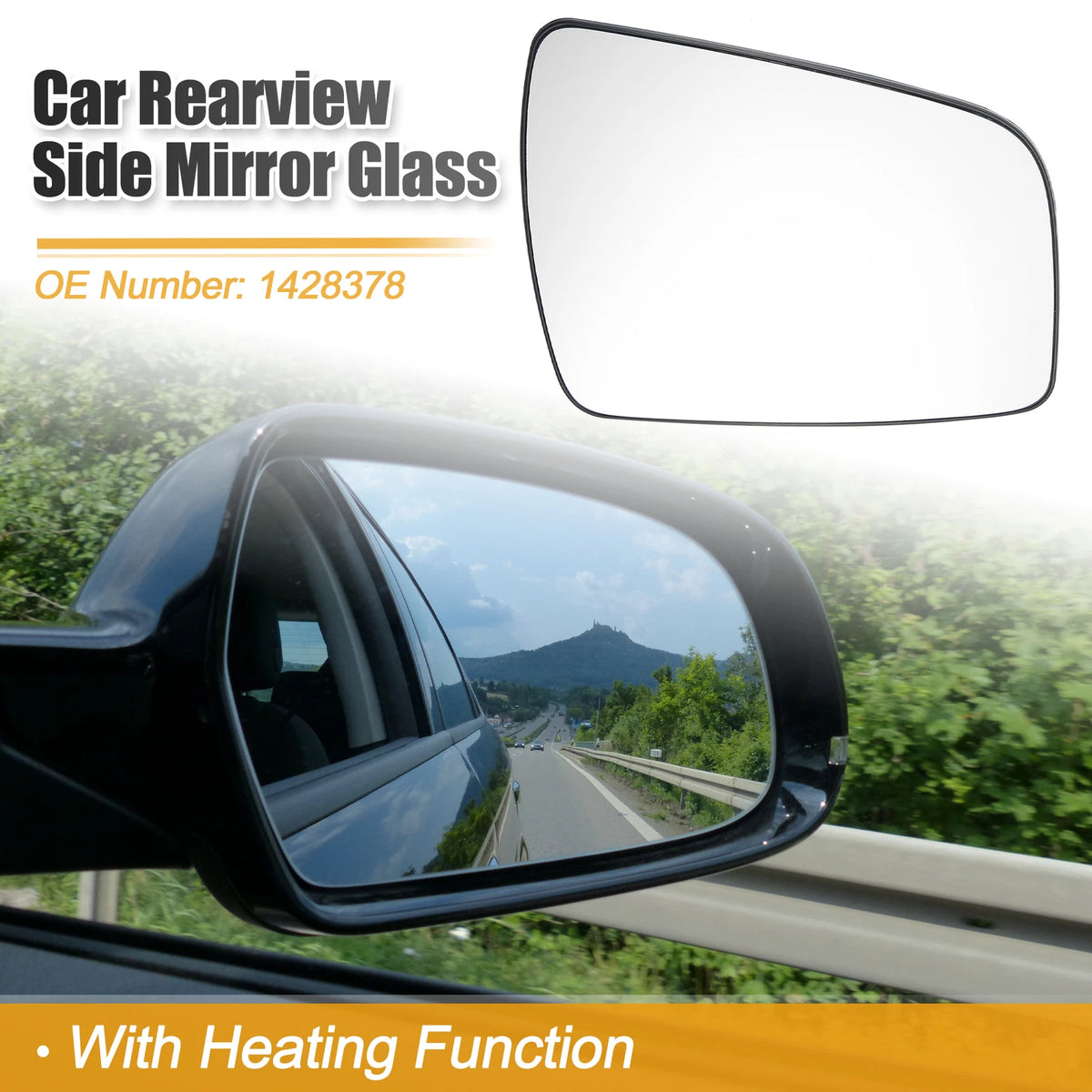 Heated Right Side Rearview Mirror Glass for Opel Zafira B (2009–2014) 1428378