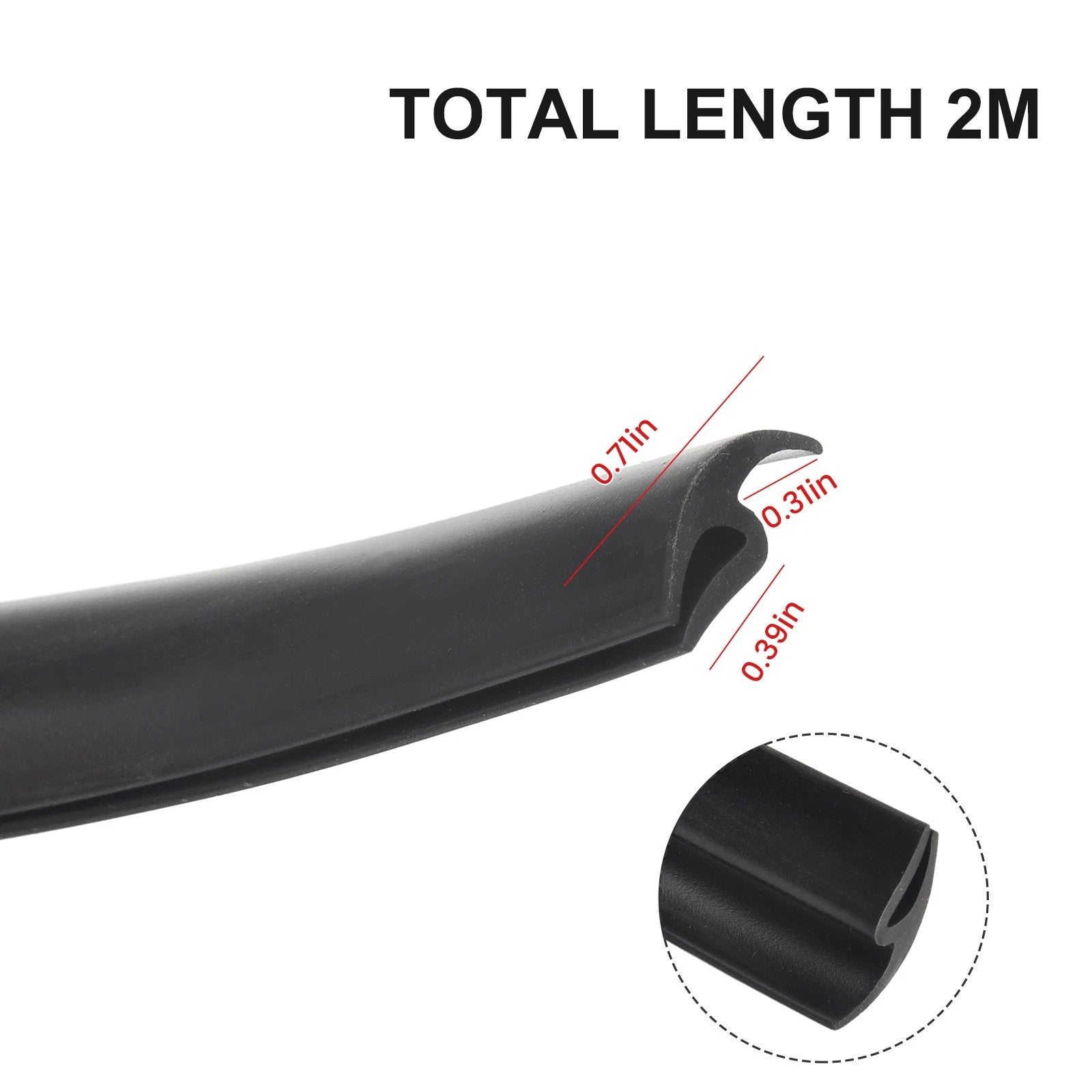 2m Rubber Seal Trim for Car Windshield Panel