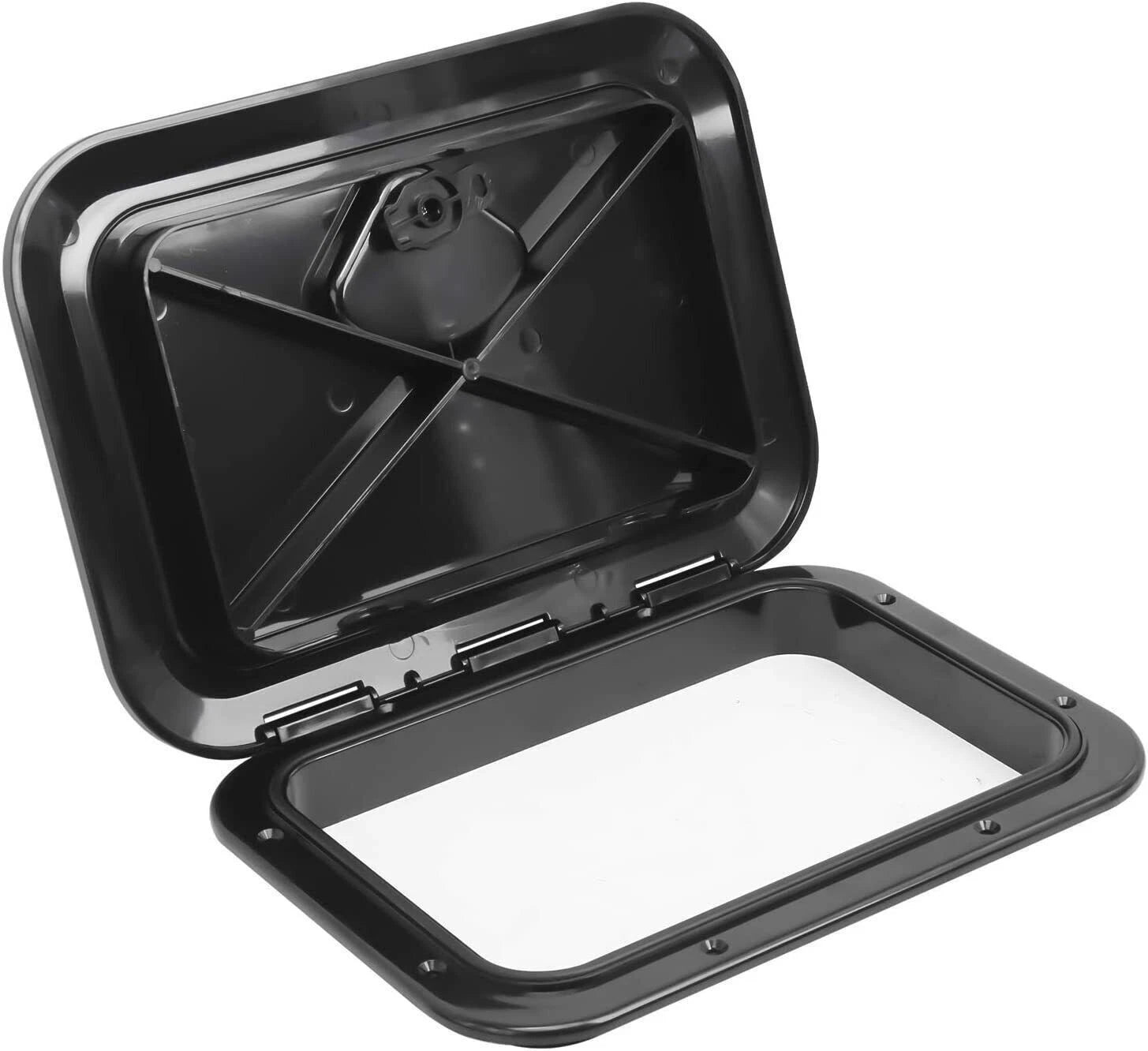 Access Hatch & Lid for Marine Boat (10-5/8" x 14-3/4") Black