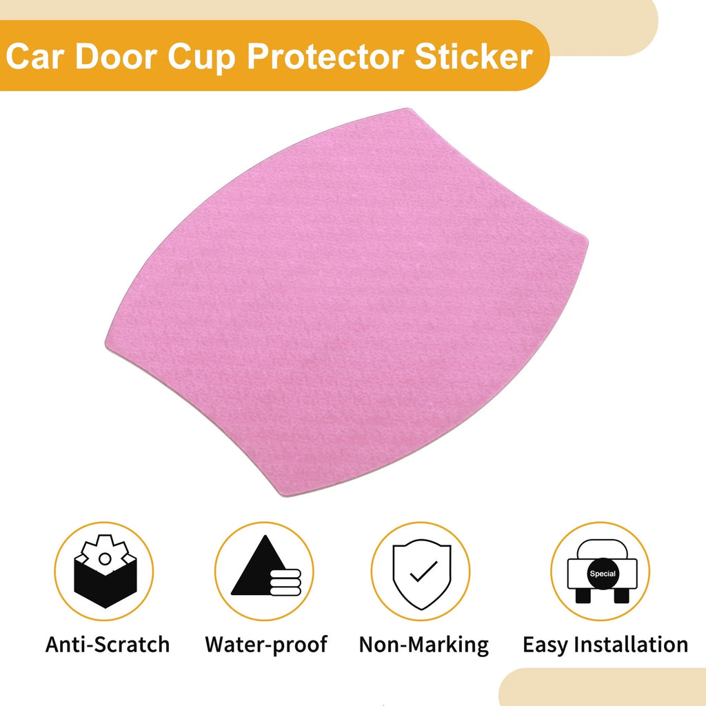 3D Car Door Cup Protector Sticker for Universal Fit (79x89mm) - Pink