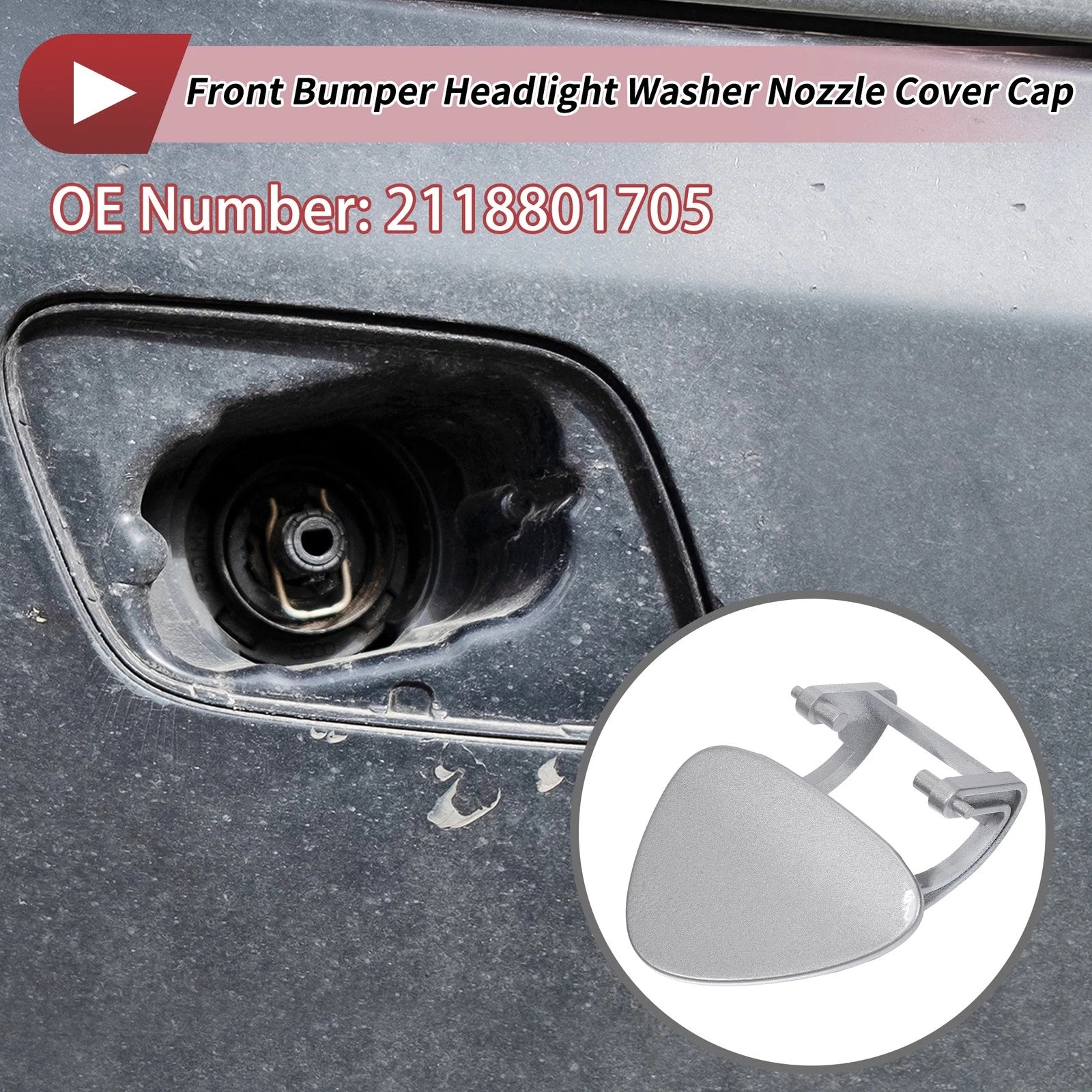 Front Left Washer Nozzle Cover Cap Replacement for Mercedes-Benz E320 (1994–2006)