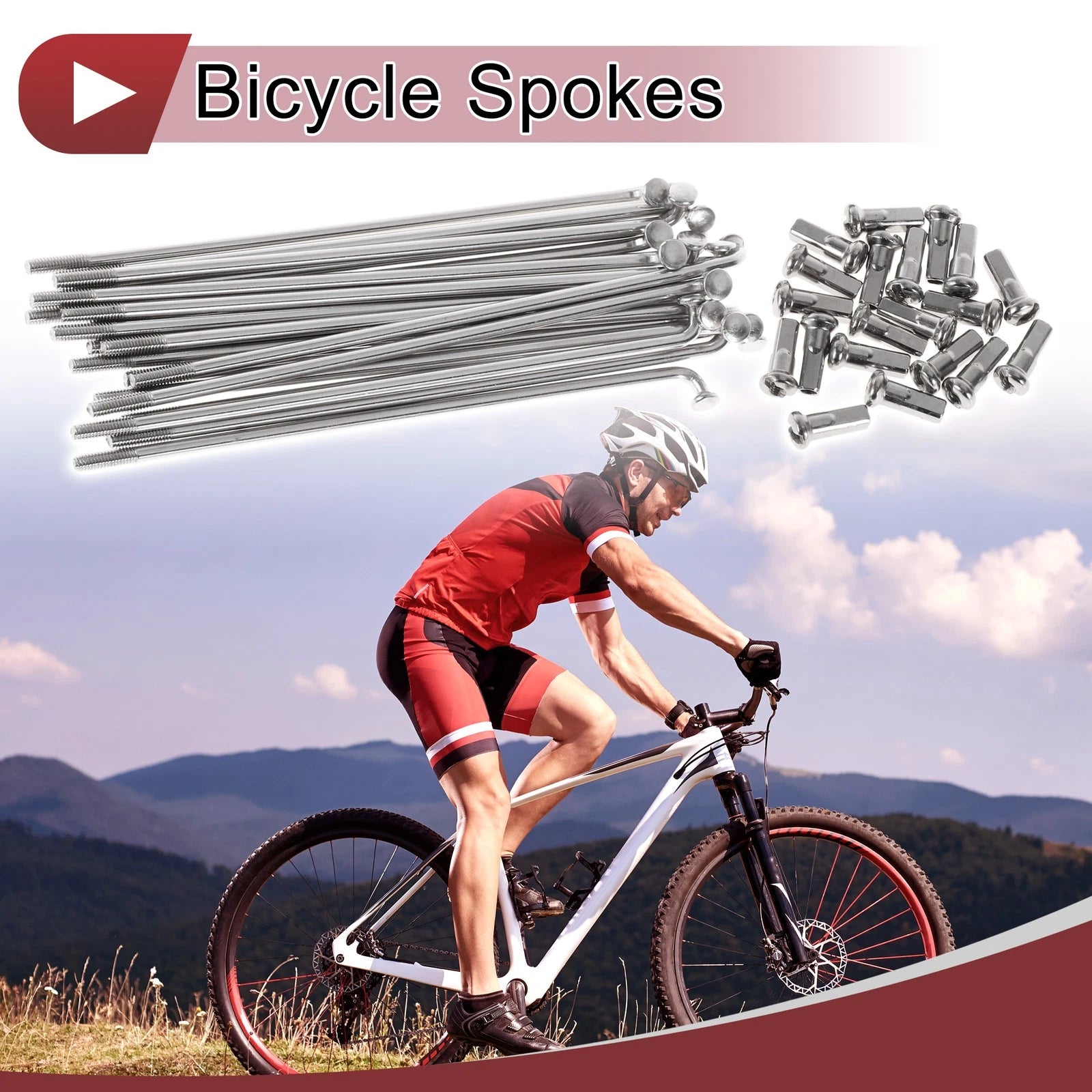 Bicycle Spokes Kit 92mm for 700c Wheels 304 Stainless Steel (Silver)
