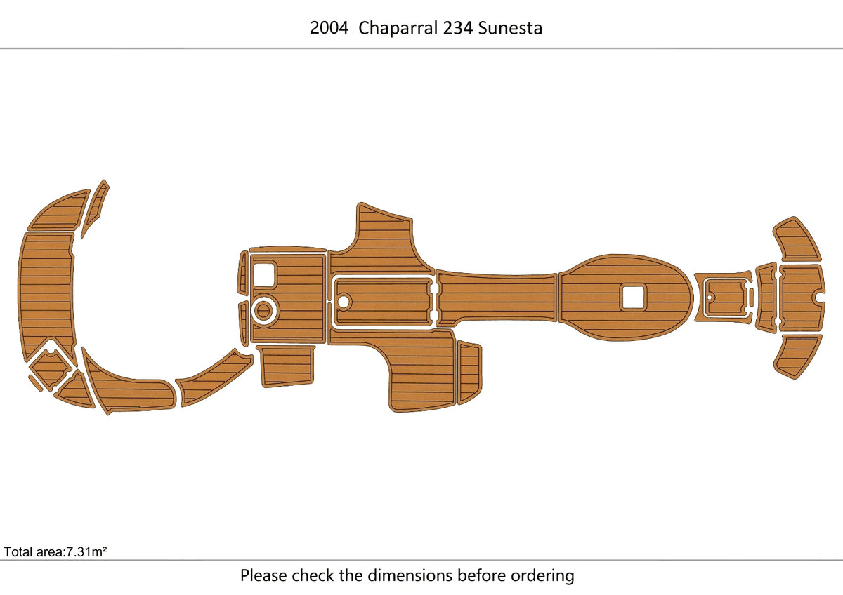 EVA Pads for Chaparral 234 Sunesta (2007) - Foam Teak Deck Floor