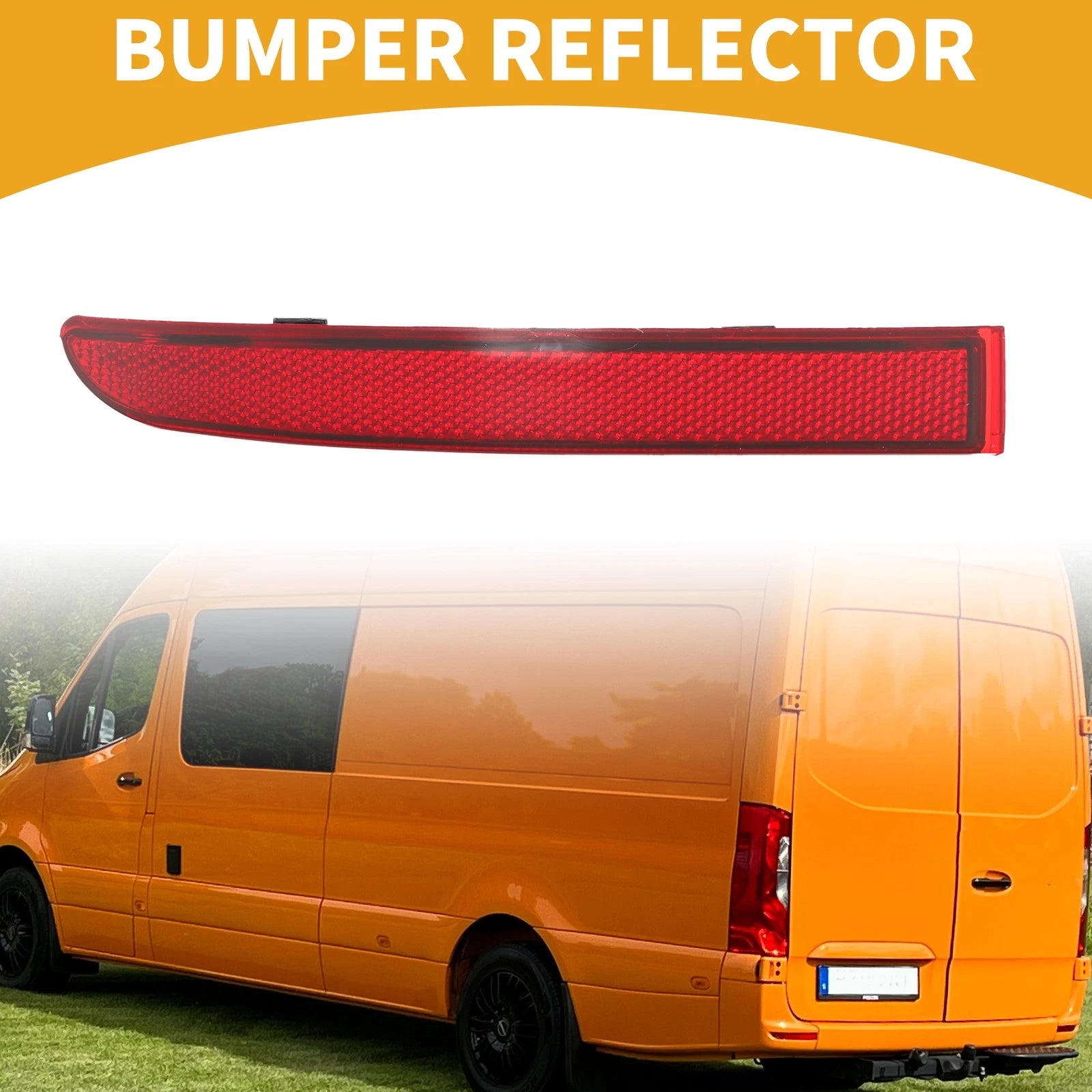 Rear Left Bumper Reflector Replacement for Mercedes Sprinter 1500 (2019–2022) Red