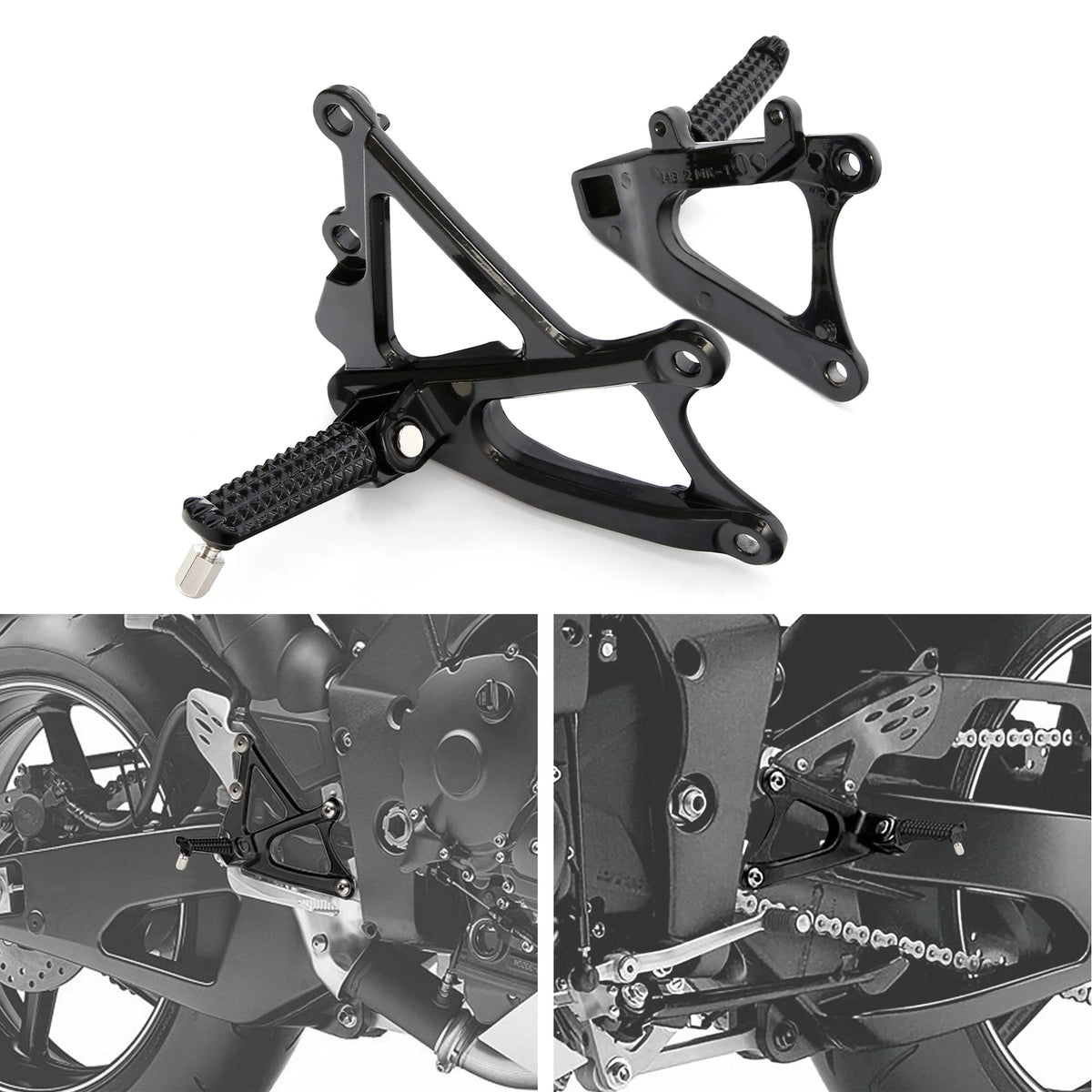 Front Footrest Footpeg Bracket for Yamaha YZF R1 (2009–2014) Black