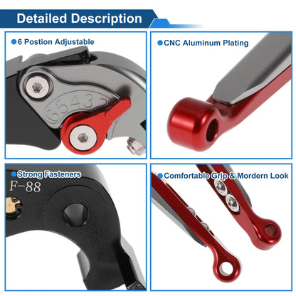 Adjustable Brake Clutch Levers for Kawasaki ZX14R (2006–2023) - Titanium Red