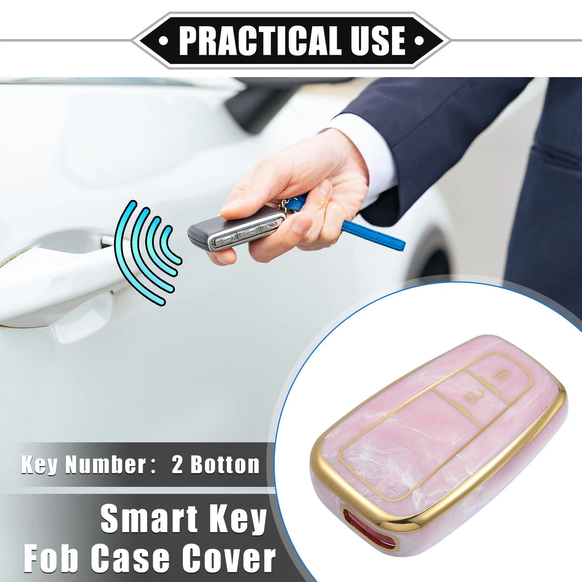 2 Button Smart Key Fob Cover Case for Toyota Prius (2006–2022) TPU