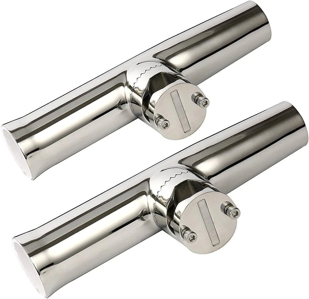 2X Boat Fishing Rod Holder Clamp for Rail Mount (7/8"-1") Marine Stainless Steel