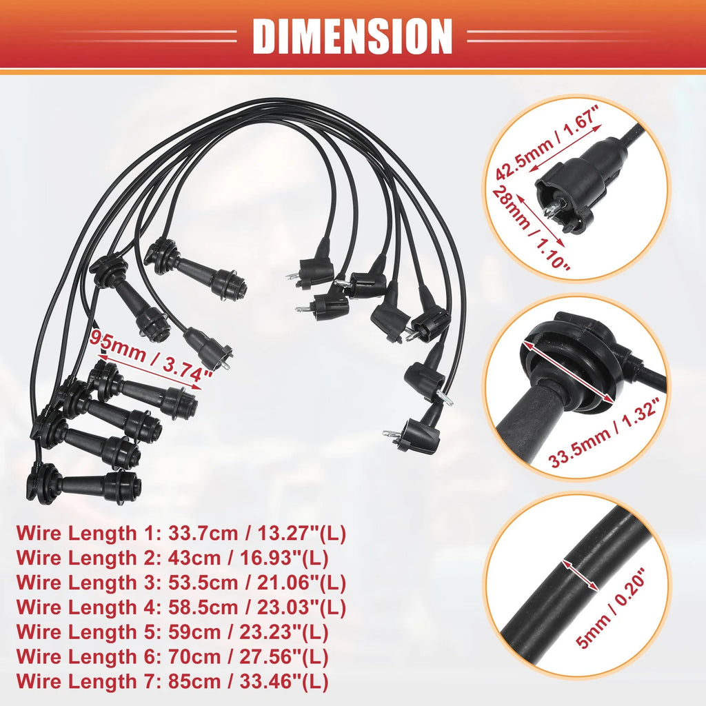 Ignition Coil and Spark Plug Wire Set for Toyota Supra (1993–1996)