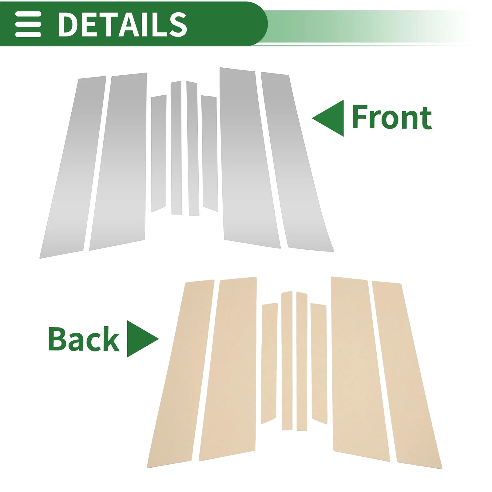 Door Pillar Window Trim Set 8 Pcs for BMW X4 (2019–2024) Silver Tone