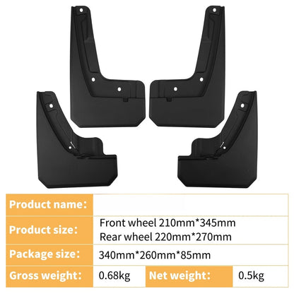 For VinFast VF 3 2022-2026 Tire Mud Flaps Front 345x210mm Rear 270x220mm