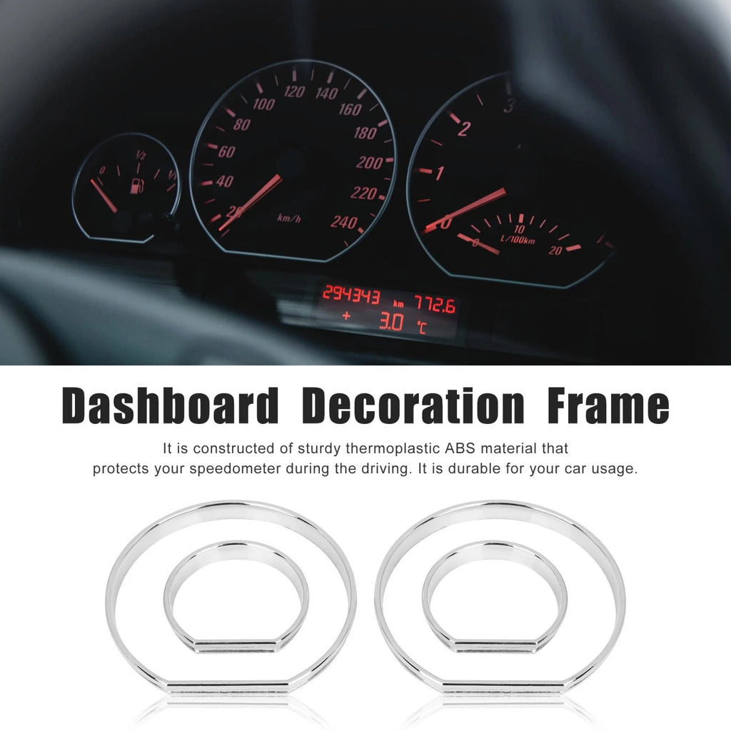 Chrome Speedometer Gauge Dial Rings Trim Frame Kit for BMW E46 M3 (1999–2006)