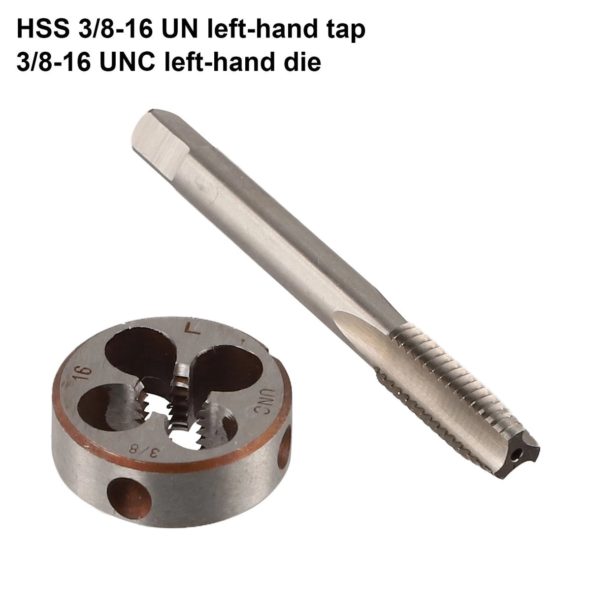 3/8-16 UN Left Hand Tap and Die Kit for Heavy Duty Applications