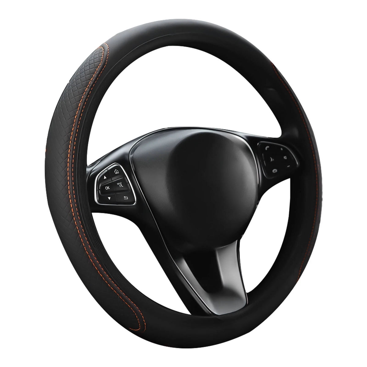 Leather Steering Wheel Cover for Car (15 Anti Slip Design)