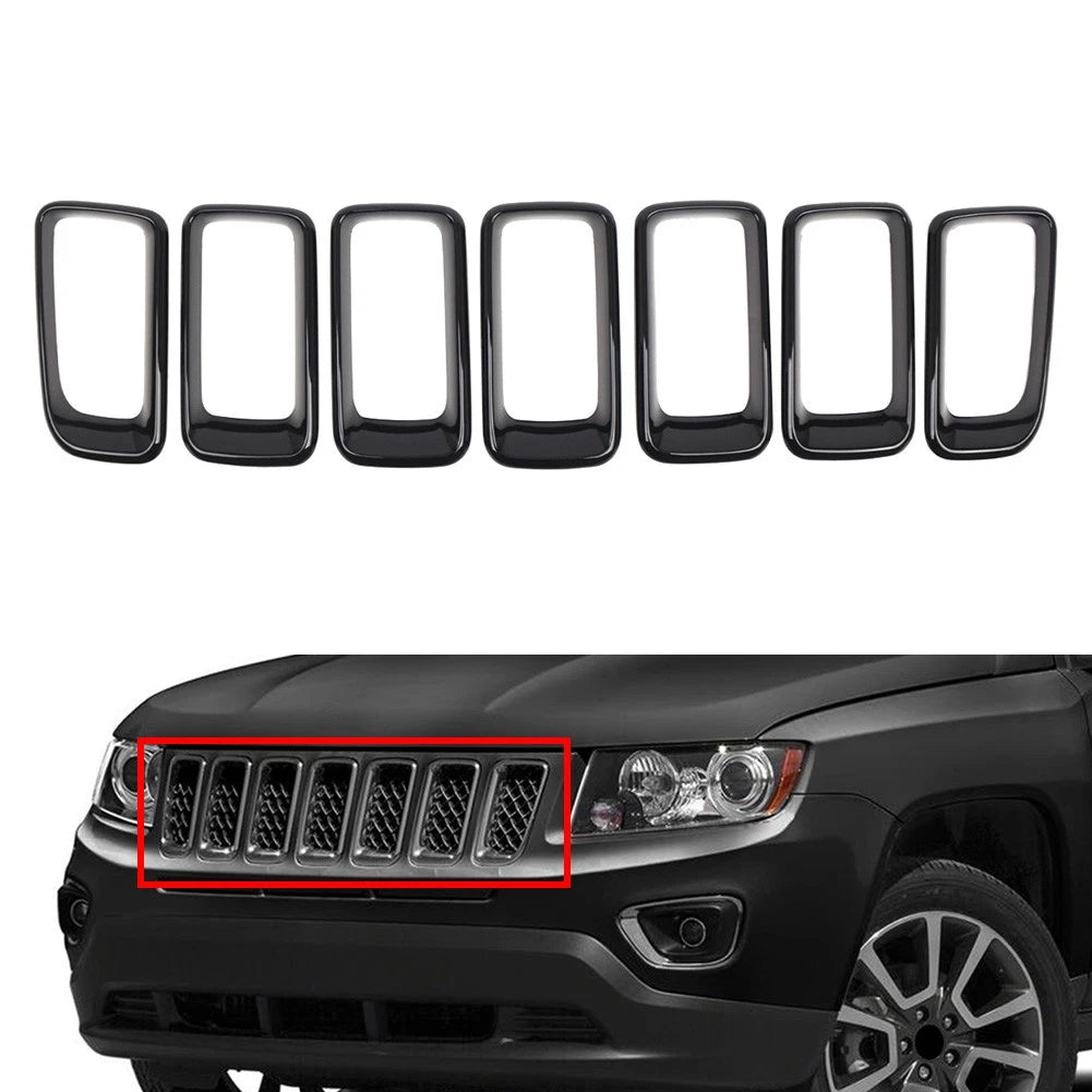 Grille Insert Cover Frame for Jeep Compass (2011–2017) Black