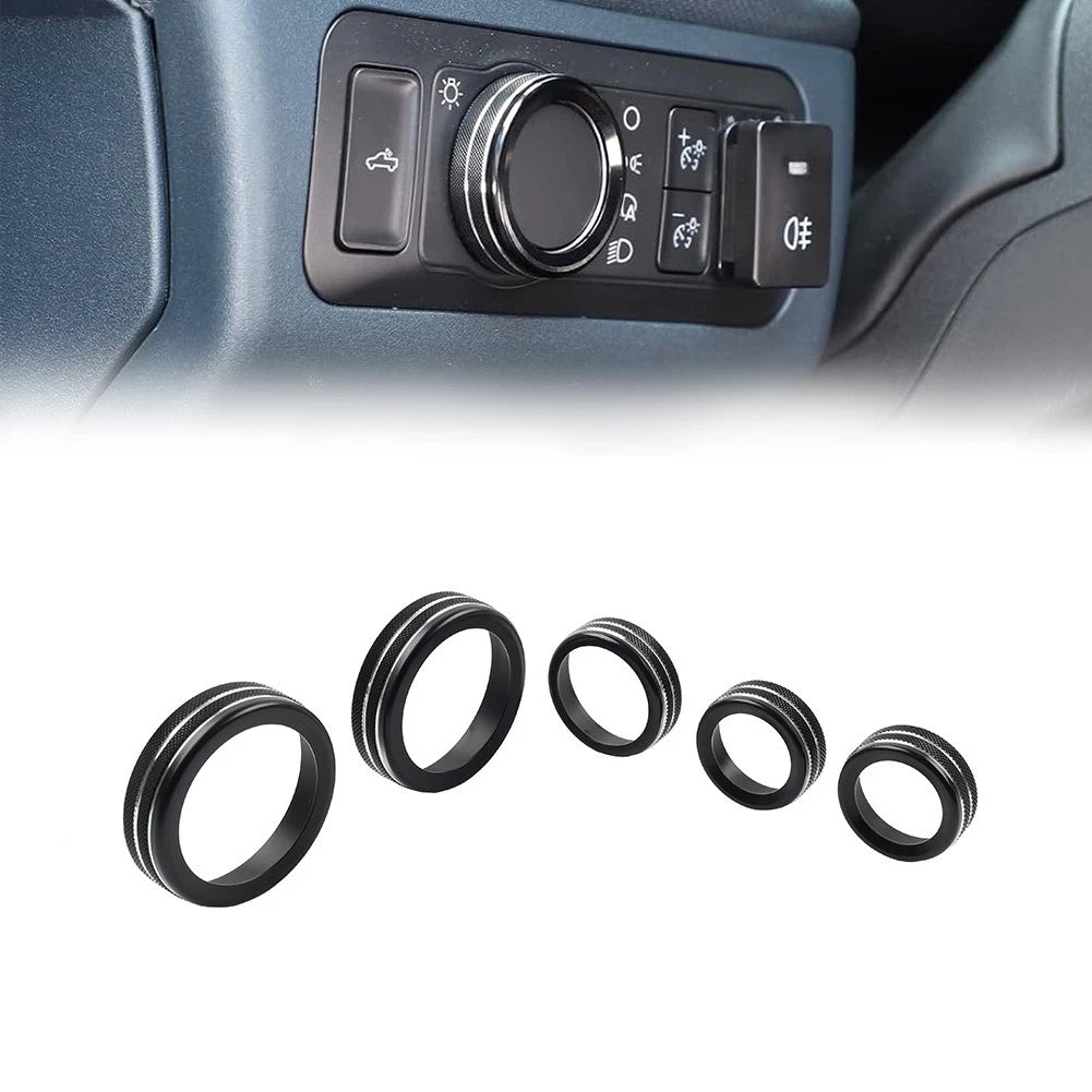 AC Headlight Radio Switch Knob Ring for Ford Maverick (2022–2023) Black