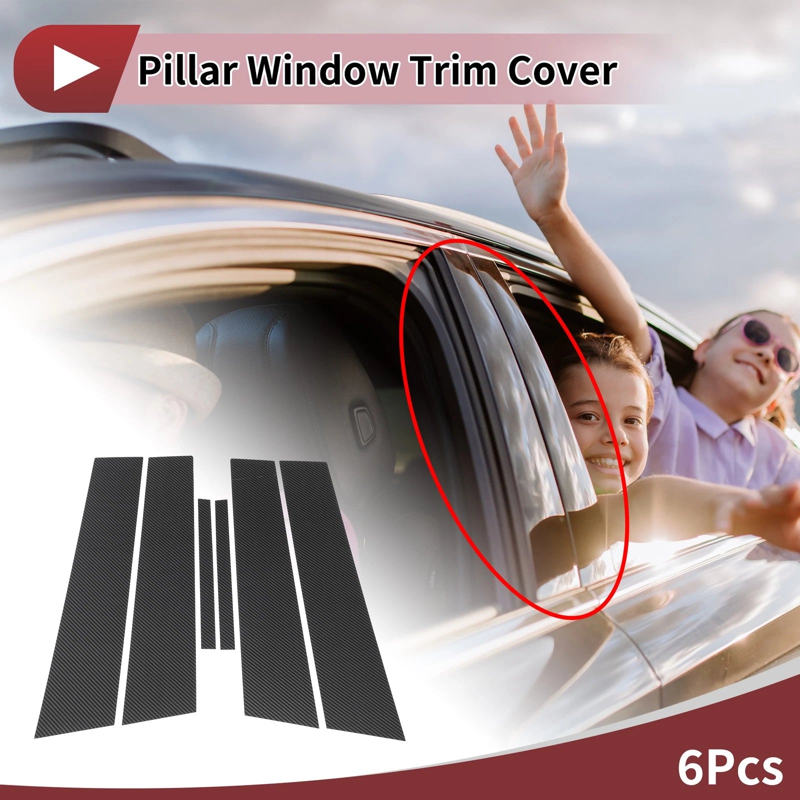 Door Pillar Window Trim Front Rear Left Right for Mazda 2 Sedan (2007–2013)