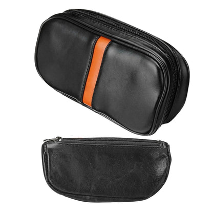 Portable Leather Pipe Case for Smoking Pipes (2 Pipes)
