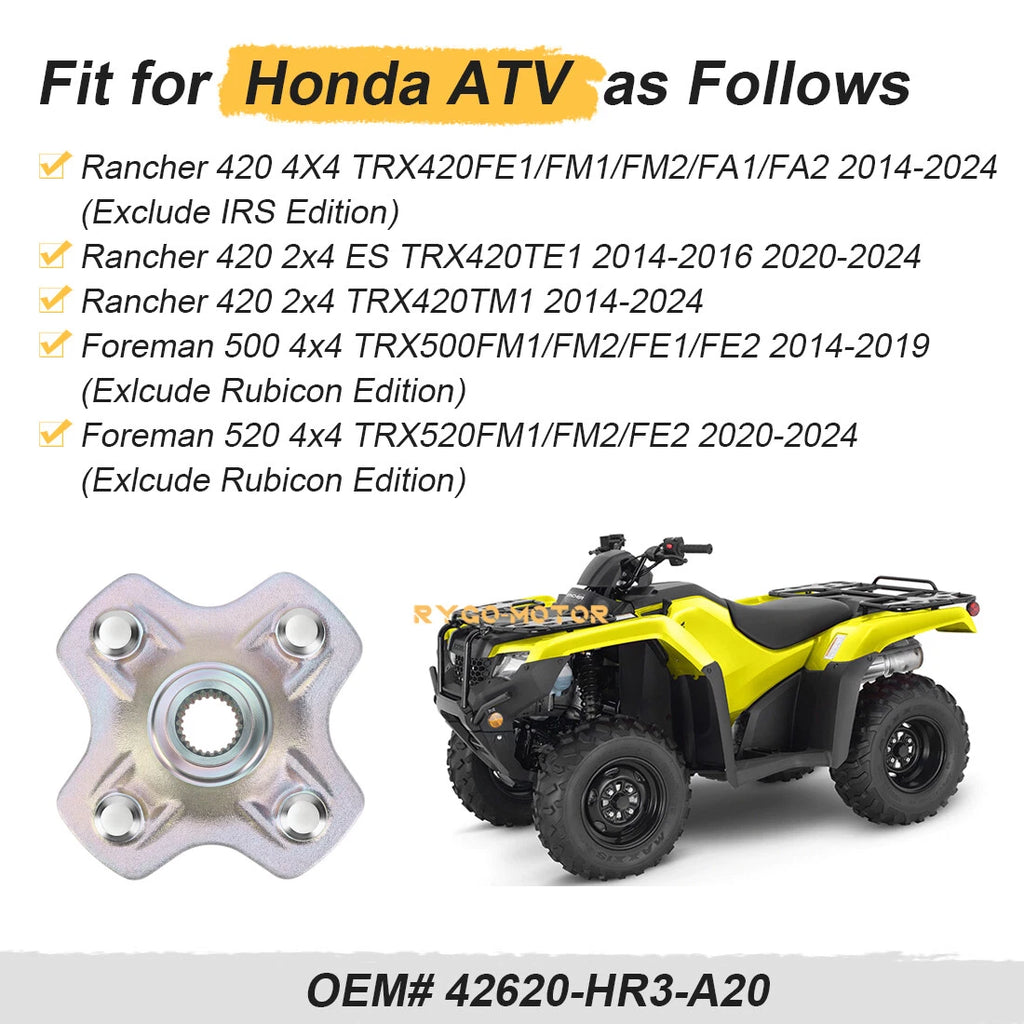 Rear Left Wheel Hub for Honda Rancher 420 4X4 TRX420FE1/FM/FA/TE/TM (2014–2024)