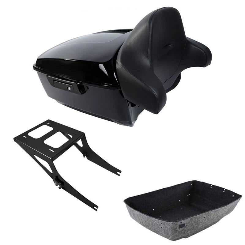 Trunk Pad & Mount Rack for Harley Fat Boy (2008–2017) Black