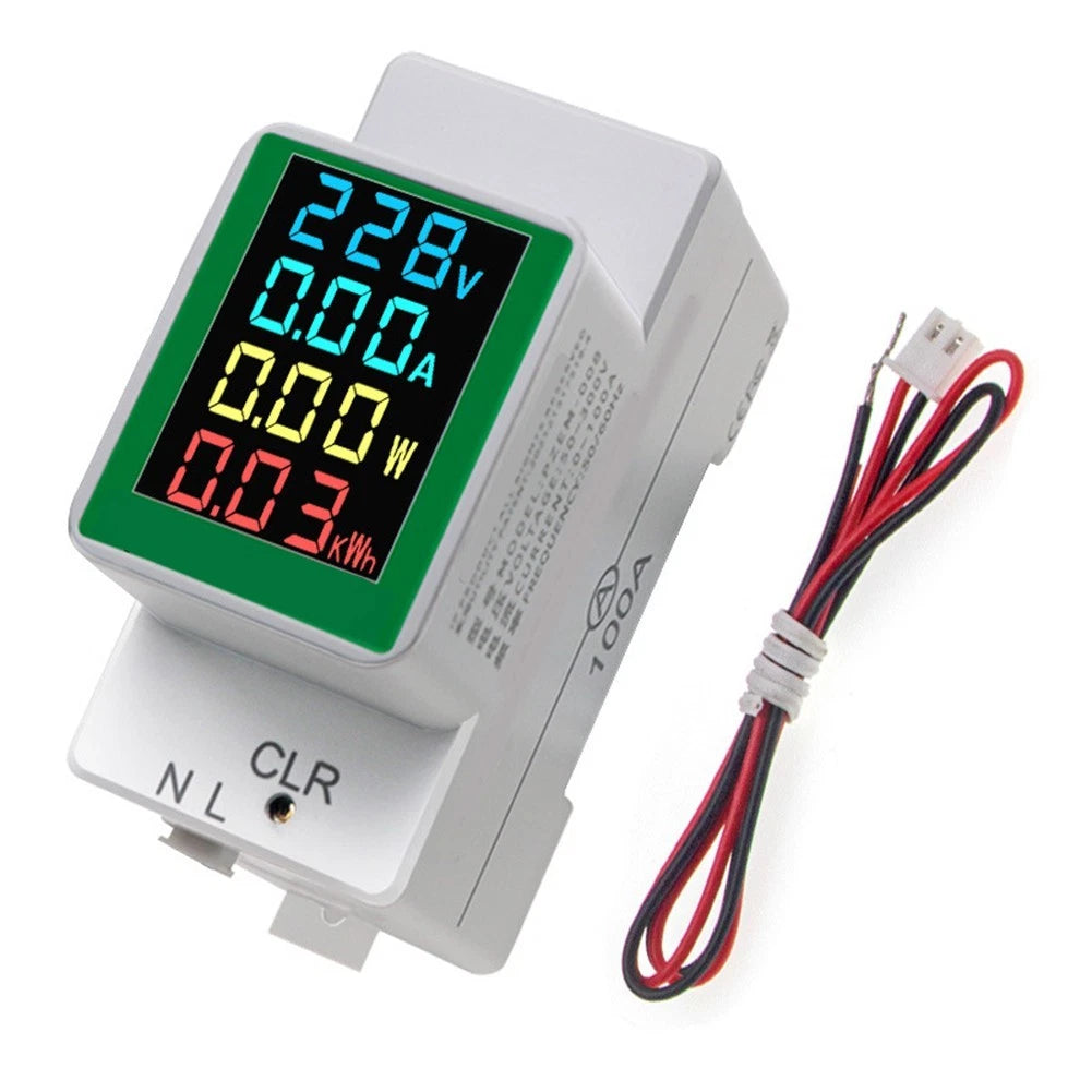 Digital Din Rail Electricity Meter for AC Applications (50-300V)
