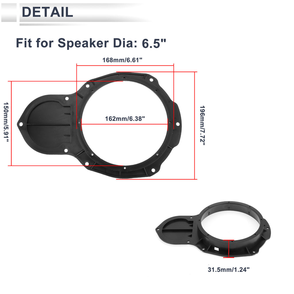 Tweeter Speaker Spacer Adapter for Volkswagen 6.5 Inch Pair (2) (2010–2018)