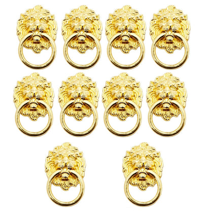 10Pcs Pull Handle Ring Lion Head Cabinet Pulls Door Drawer Knob Hardware Decor