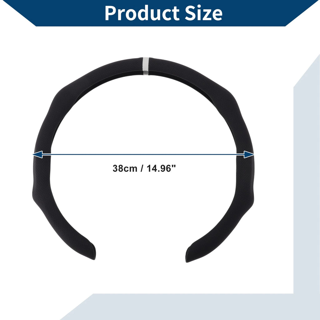 Steering Wheel Cover for Car (14.96", Black White)