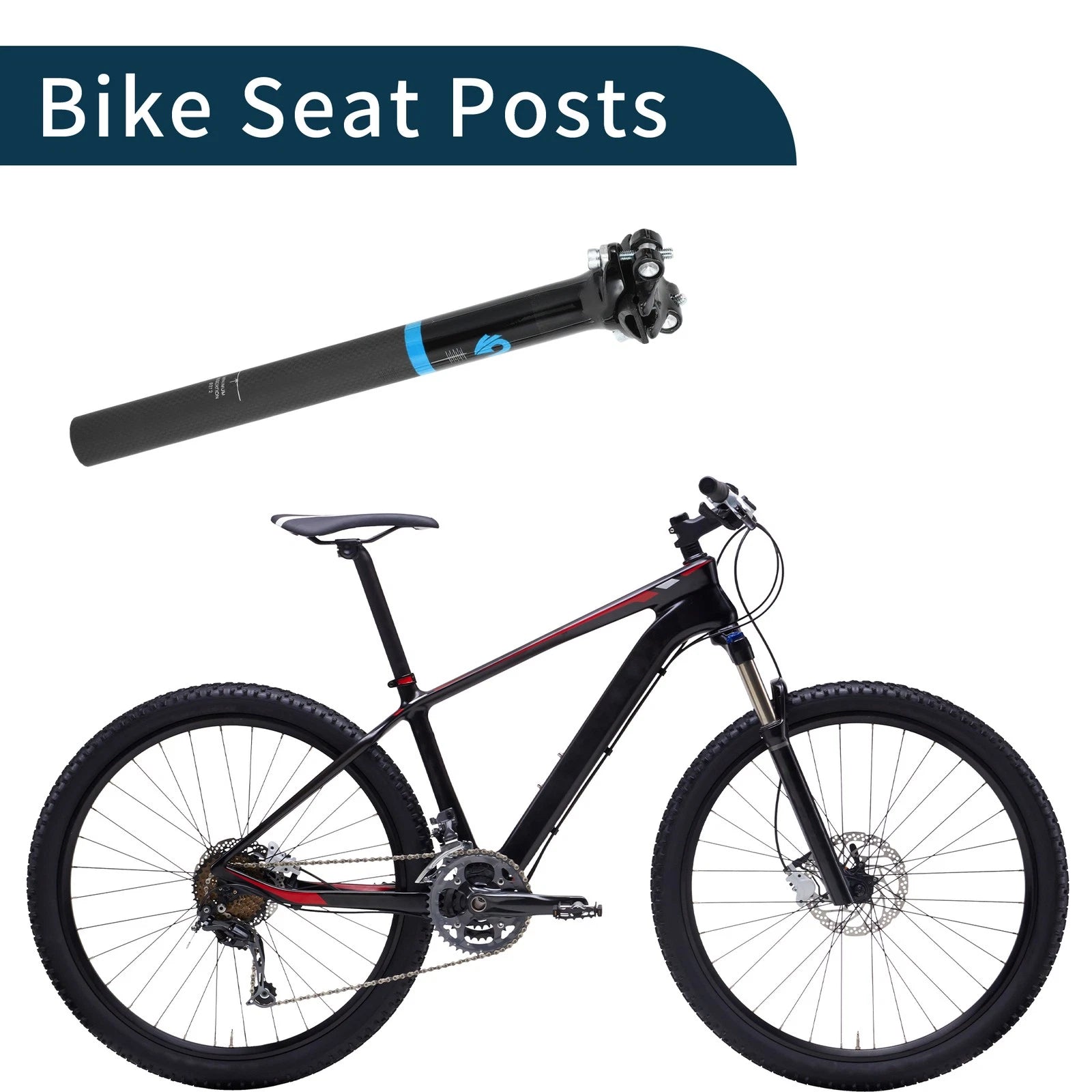 Seat Post 27.2mm Replacement for Bike Saddle Tube Matte Black (2000–2025)