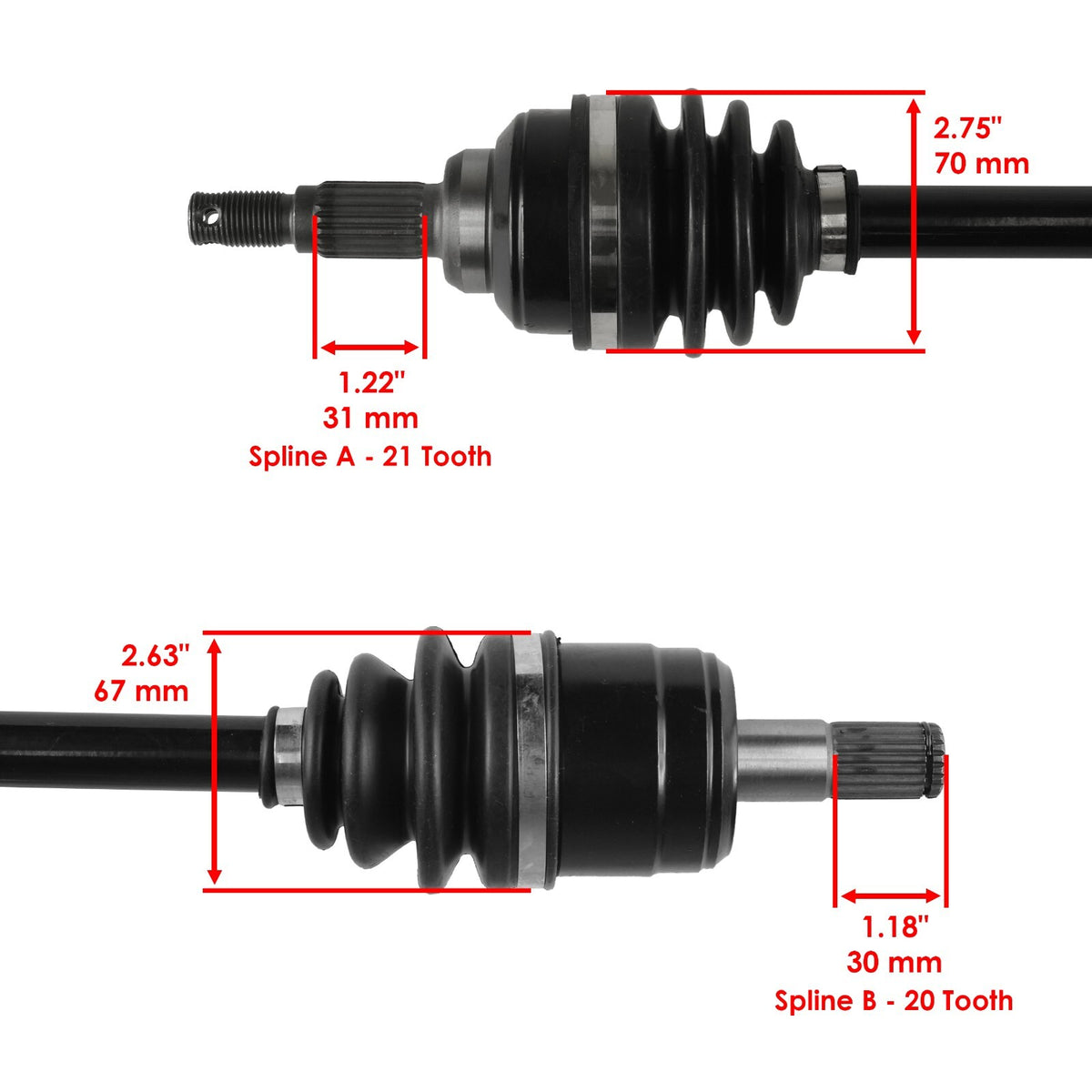 Front Left Complete CV Joint Axle Replacement for Honda TRX400FM (2002–2003)