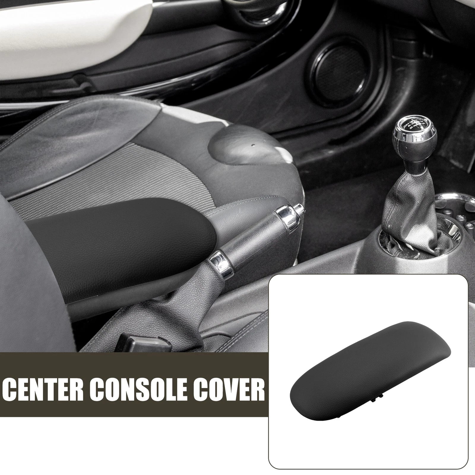 Center Console Armrest Cover Replacement for BMW Mini Cooper (2002–2008) Faux Leather