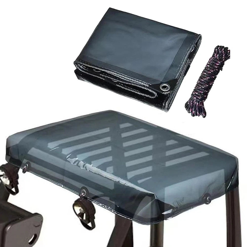 Waterproof Forklift Cover with Tie Ropes - Black, Size 135" x 114"