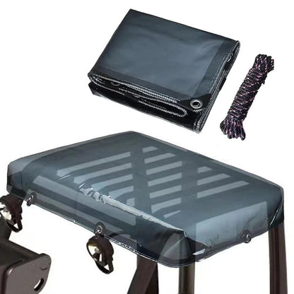 Waterproof Forklift Cover with Tie Ropes - Black, Size 135" x 114"