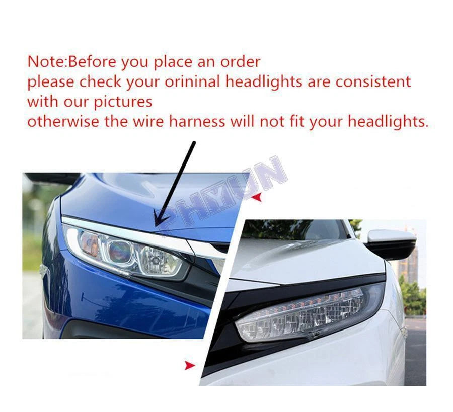 For 2016-20 Honda Civic Halogen to LED Headlight Conversion Wire Harness Adapter