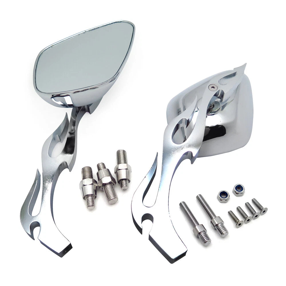 Chromed Flame Shape Running Mirror for Kawasaki Ninja (All Year)