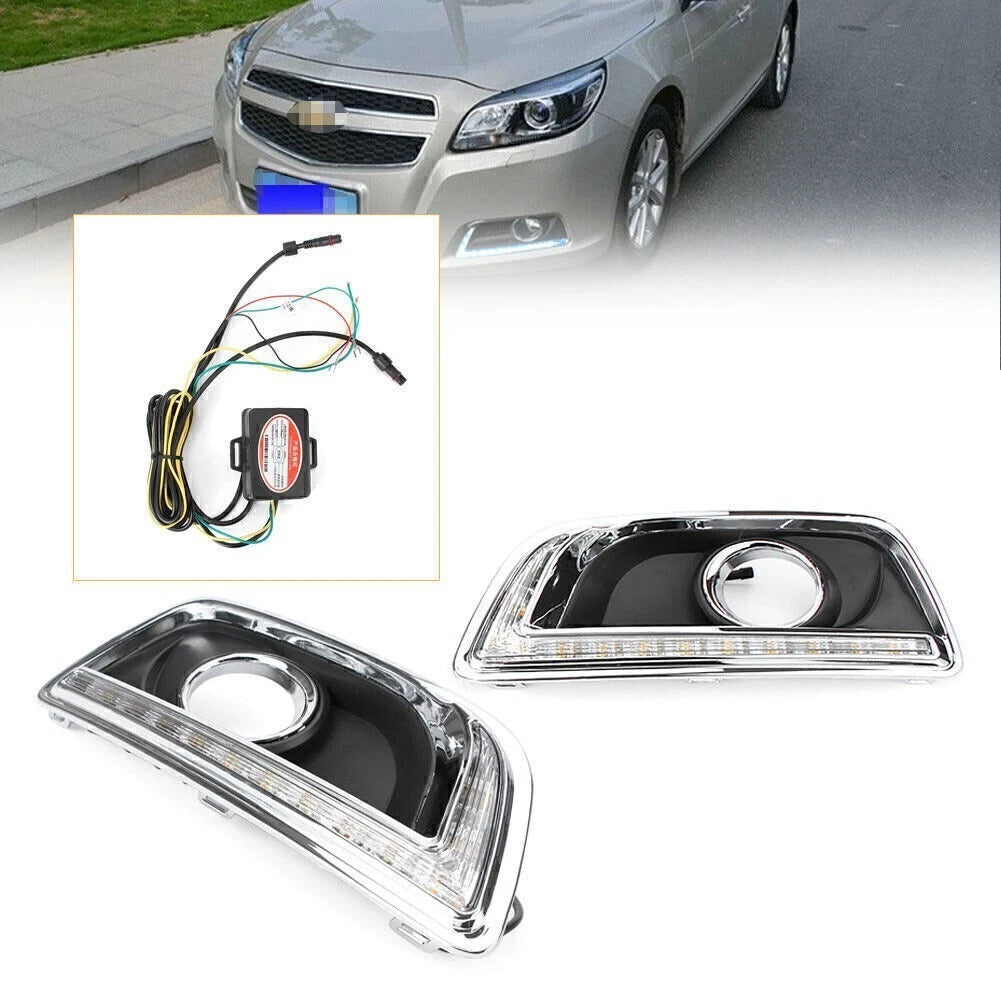 2X DRL LED Daytime Running Lights Fog Lamp for Chevy Malibu (2013–2014)