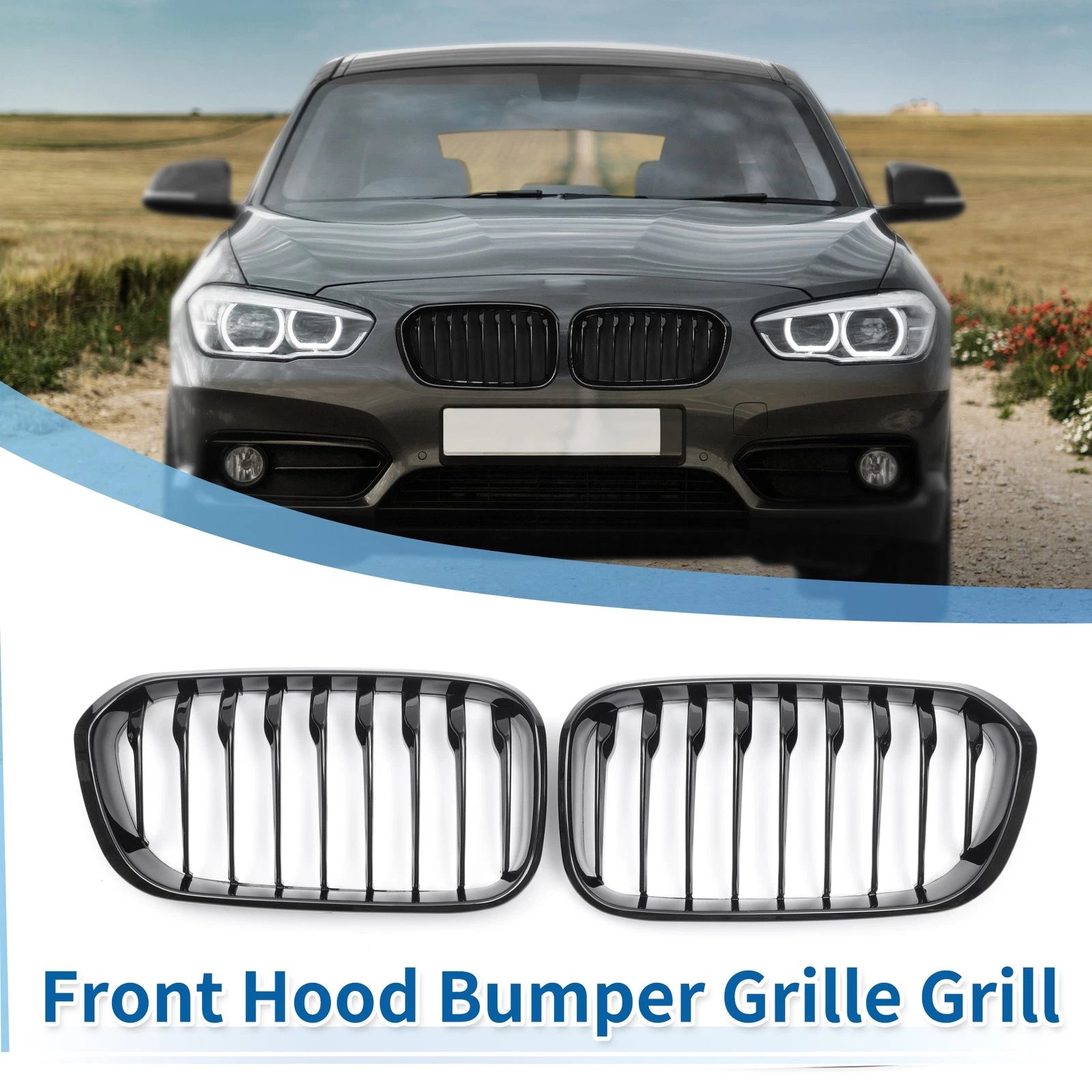 Front Upper Bumper Grille Grill Replacement for BMW 1 Series F20 (2015–2018)