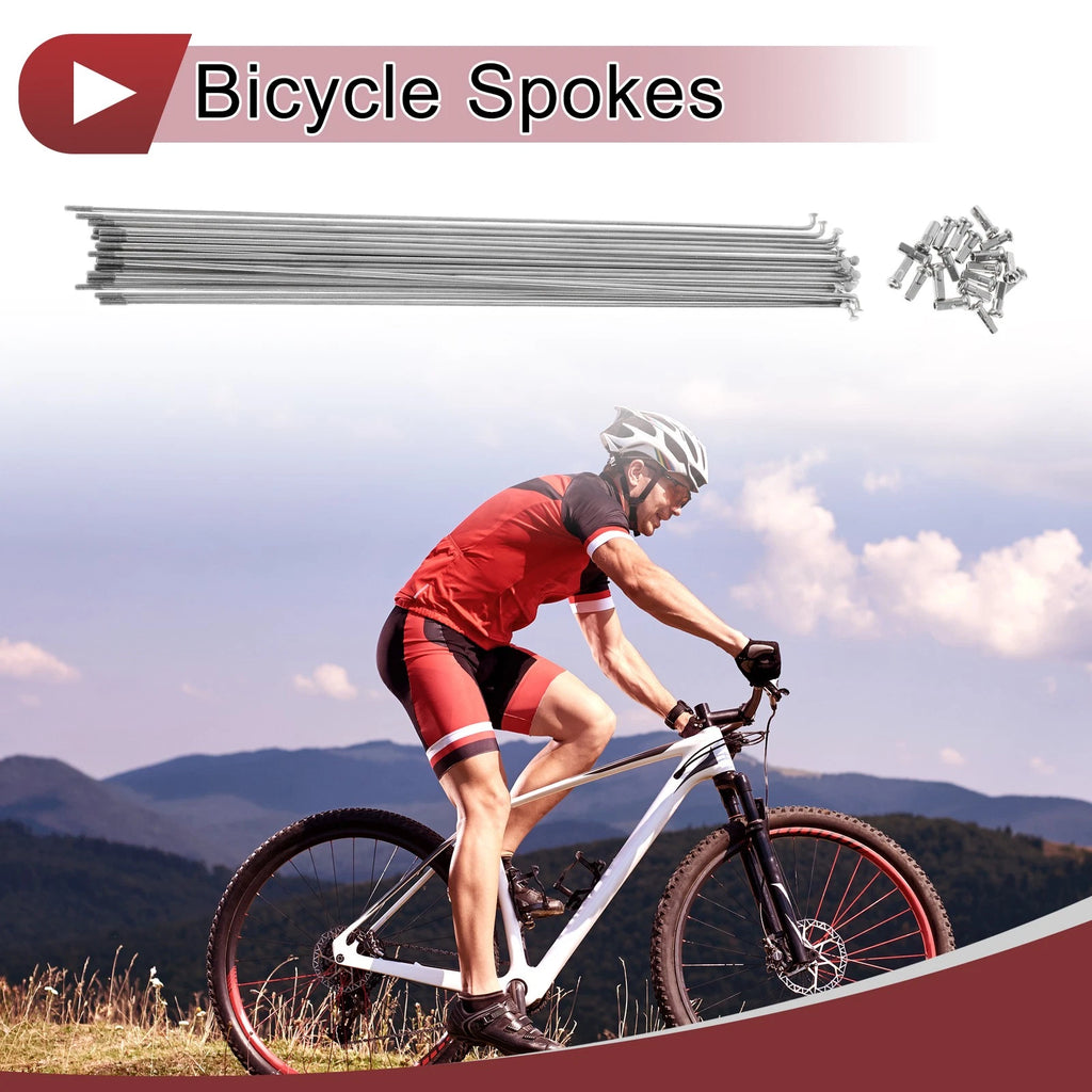 Bicycle Spokes 293mm 304 Stainless Steel Replacement Set for Universal Fit