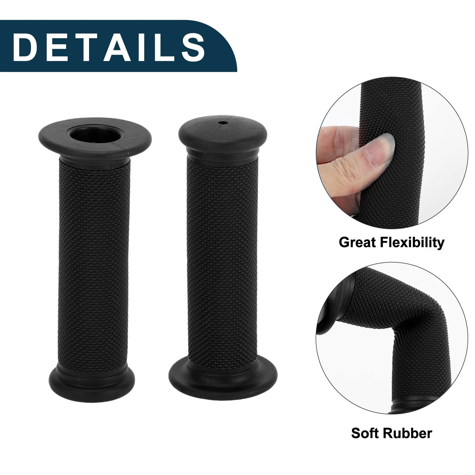 Handlebar Grips Cover 117mm Lightweight MTB End Grips for Black 1 Pair