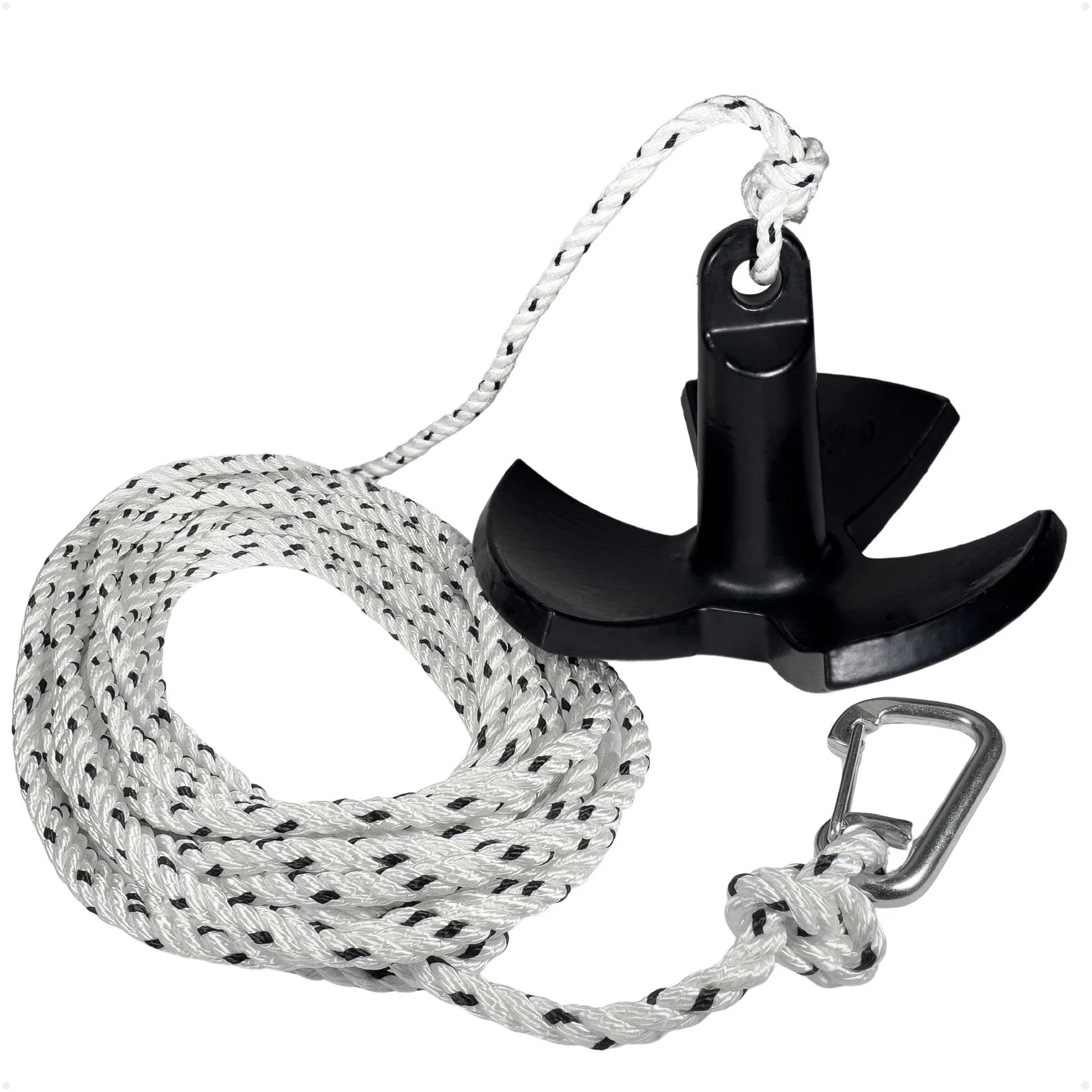 20 Lb River Boat Anchor Kit with 3/8"x50' Rope & Snap Hook
