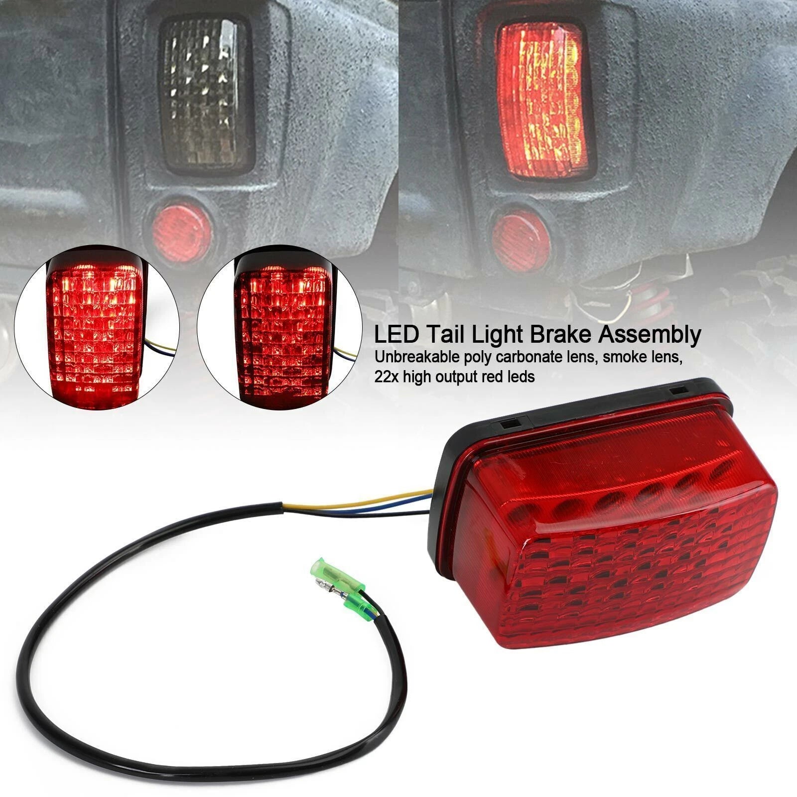 LED Tail Light for Yamaha Viking Bruin Wolverine 350 400 450 660 (T9)