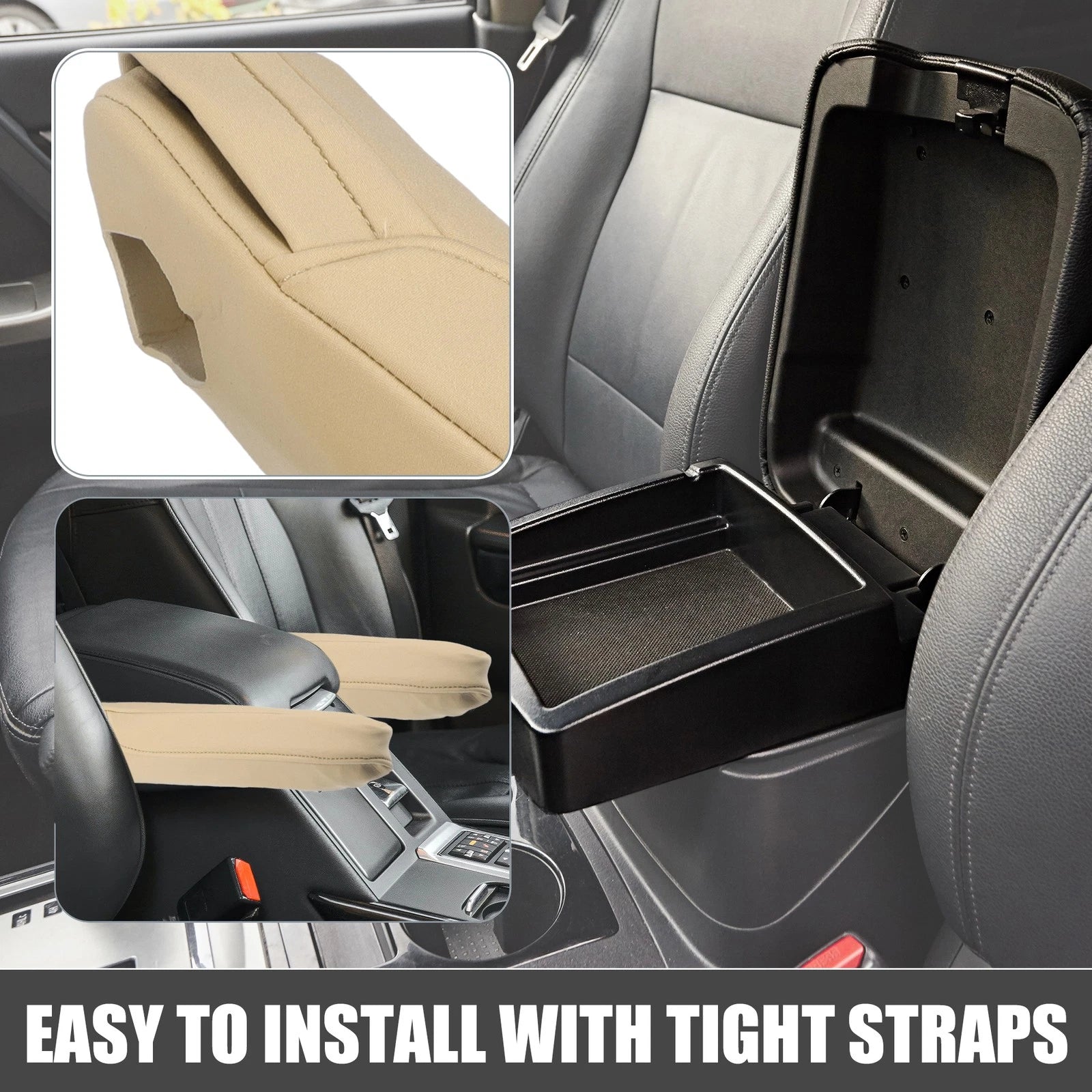 1 Pair Armrest Covers for Honda Odyssey (2012–2017) Light Brown