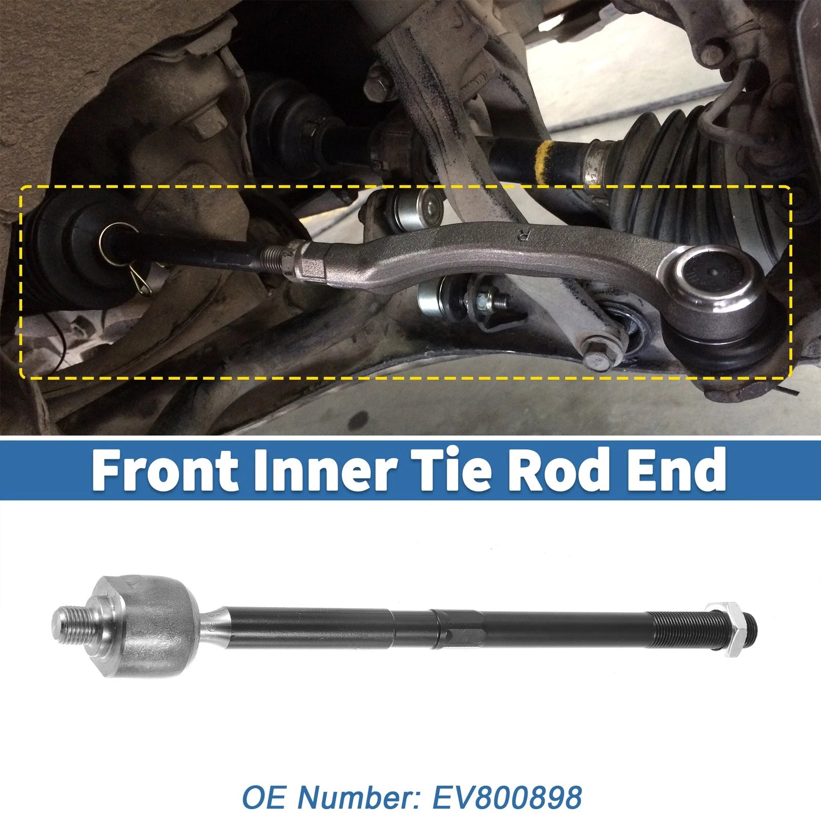 2pcs Front Inner Tie Rod End Links Replacement for Dodge Ram 1500 (2011–2012)